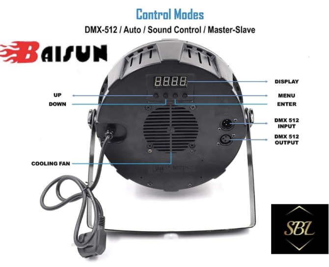 Baisun 60LED Slim Flat LED Par Stage Lights 60 X 3W LED 8 Colors in 1 Stage Lighting DMX-512 Laser Stage Light for Disco Party Dj Club,(Pack of 1)