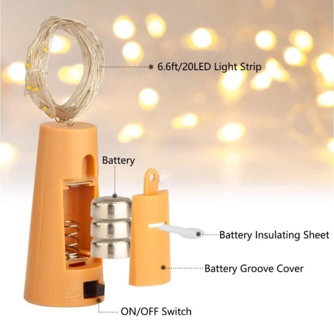 Mini Copper Wire, 20 LED Battery Operated String Decorative Fairy Lights